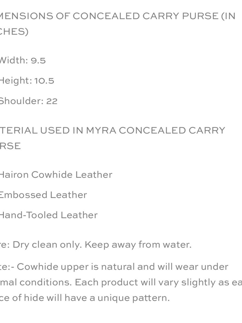 Myra Cobal Blue Concealed Carry Hairon Calf Hair Leather Crossbody Fringe - Picture 7 of 7